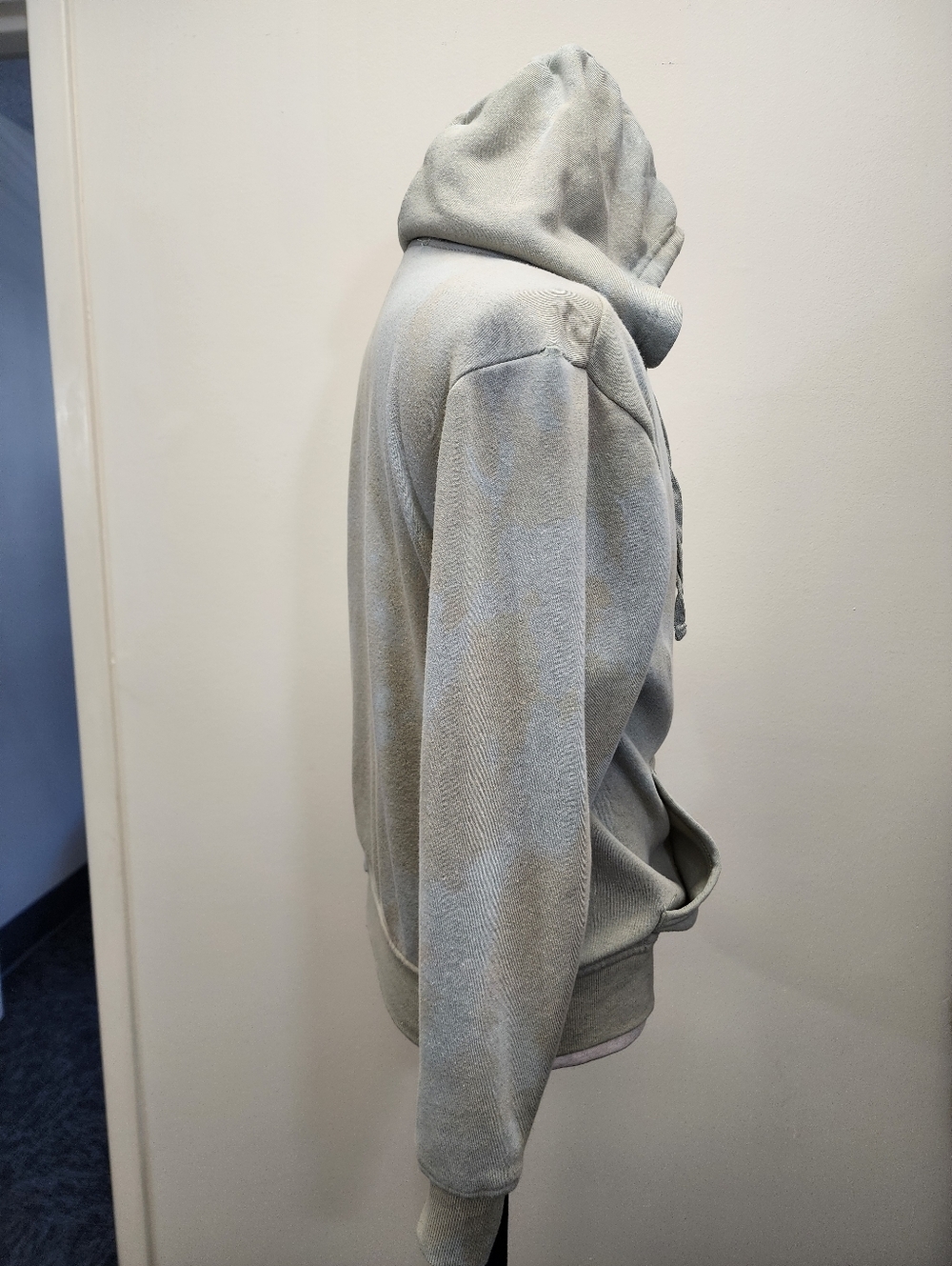 Upcycled Marble Wash Zip Hoodie Tiger Patch Hand Dyed Streetwear Size Small - Picture 5 of 7